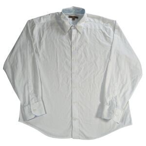 Blue By Christopher Shirt Mens XLT White 100 Cotton Button Front Casual